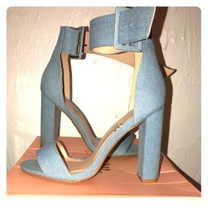 Denim high heels
